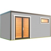 LASITA MAJA Blockbohlenhaus »Sardinia«, BxHxT: 500 x 239,4 x 250 cm (Außenmaß inkl. Dachüberstand), grau von LASITA MAJA