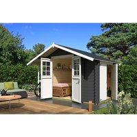 LASITA MAJA Blockbohlenhaus »Vilano«, BxHxT: 352,5 x 228 x 240 cm (Außenmaß inkl. Dachüberstand), grau von LASITA MAJA