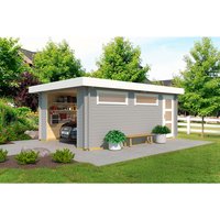 LASITA MAJA Blockgarage »Canberra«, BxT: 422,7 x 600 cm (Außenmaß), Holz - grau von LASITA MAJA