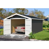 LASITA MAJA Blockgarage »Mauritius«, BxT: 382 x 560 cm (Außenmaß), Holz - grau von LASITA MAJA