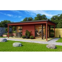 LASITA MAJA Gartenhaus »Domeo 3 Loggia«, BxT: 509 x 402 cm (Außenmaße), Wandstärke: 44 mm, schwedenrot von LASITA MAJA