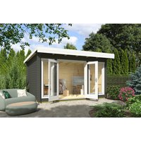 LASITA MAJA Gartenhaus »Dorset«, BxHxT: 430 x 233,7 x 320 cm, (Außenmaß inkl. Dachüberstand), grüngrau - gruen von LASITA MAJA