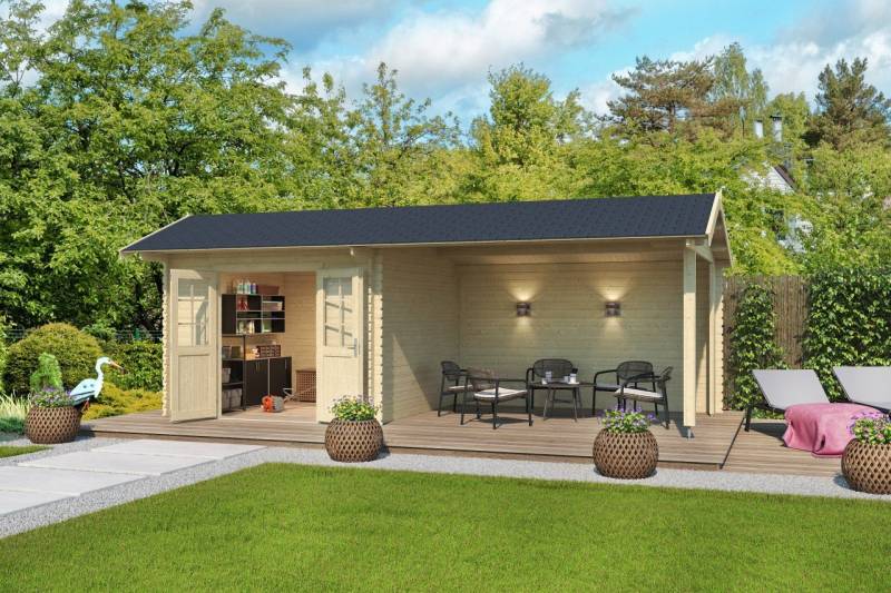 LASITA MAJA Gartenhaus New York Holzhaus Blockbohlenhaus, BxT: 680x330 cm, mit Fußboden von LASITA MAJA