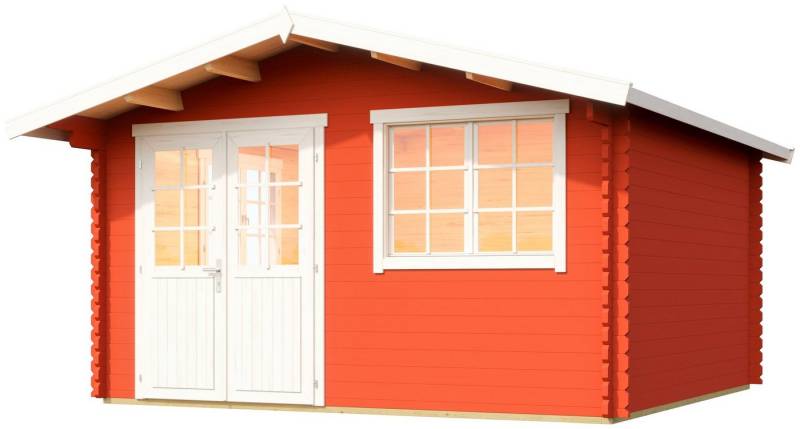 LASITA MAJA Gartenhaus Norderney 3, BxT: 410x480 cm, Blockbohlenhaus 40 mm, Fundamentmass 3900 x 3900, Schwedenrot von LASITA MAJA