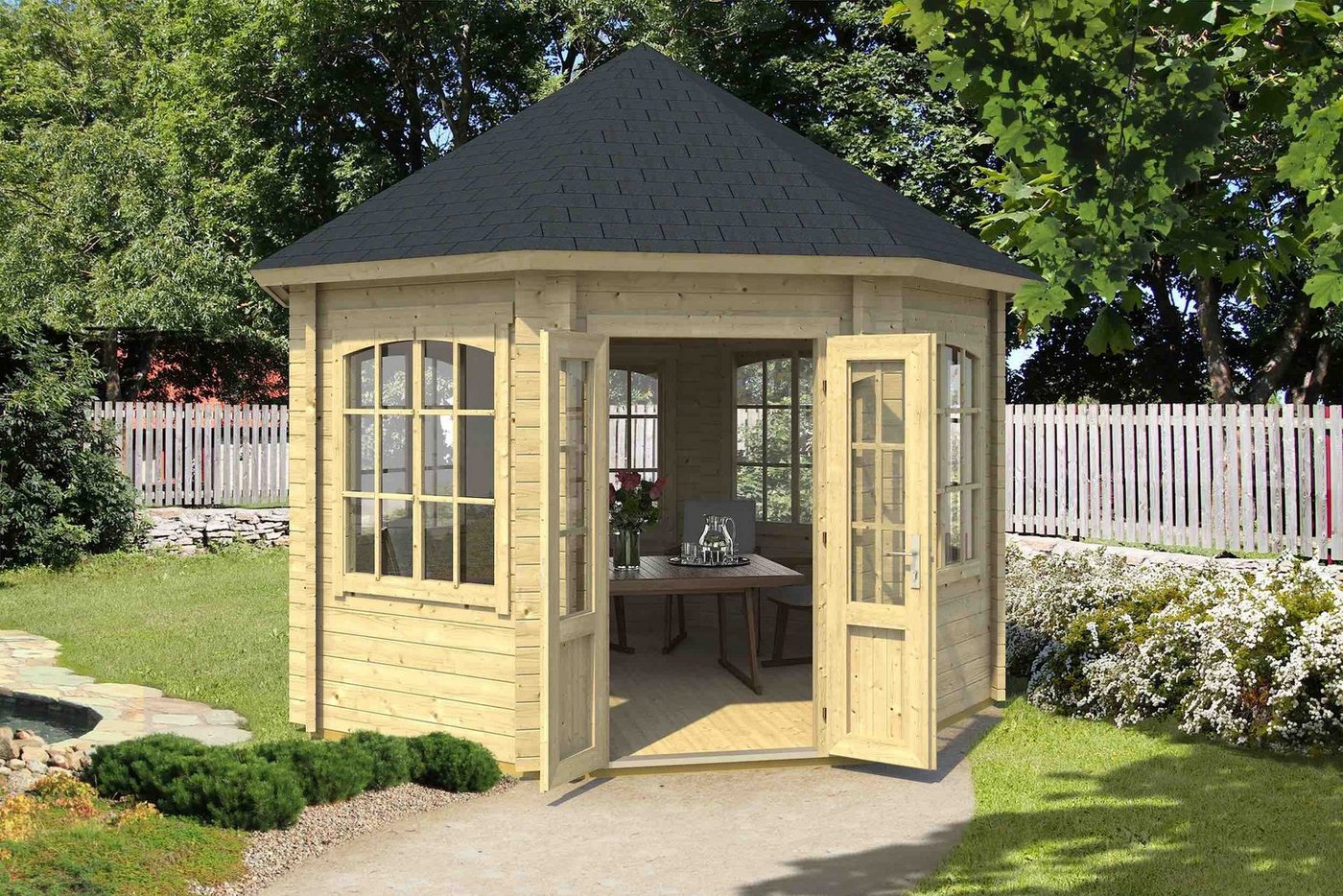 LASITA MAJA Gartenhaus Pavillon Jamaica, BxT: 347x347 cm, mit Fußboden, 8-eckig LASITA MAJA Gartenhaus Pavillon Jamaica, BxT: 347x347 cm, mit Fußboden, 8-eckig von LASITA MAJA