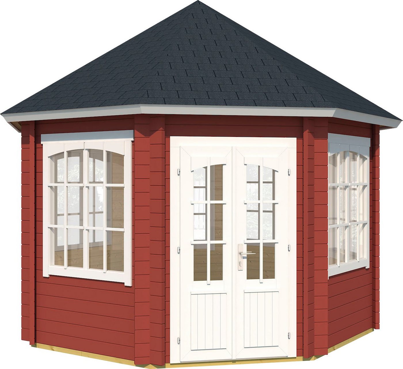 LASITA MAJA Pavillon Jamaica, mit 8 Seitenteilen, (Set, Inklusive Fussbodenbretter zum verlegen), BxT: 389,4x389,4 cm, Fichtenholz von LASITA MAJA