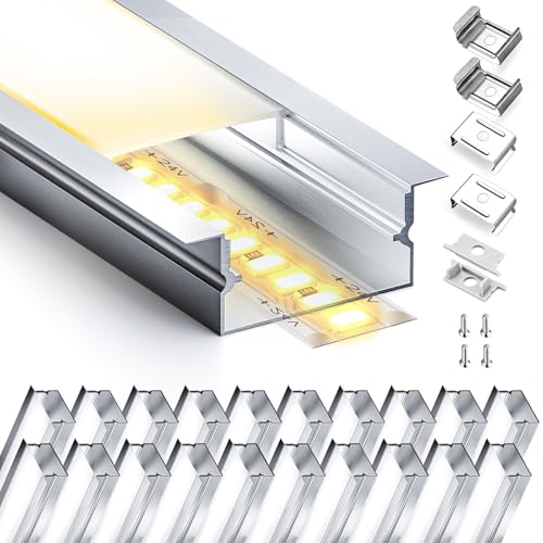 20 x 2 m (40m) Aluminiumprofil für matte LED-Streifen verwenden für Bildschirm Max L2000x19.7x10mm LED SP23 Eckprofil Aluminium (20) von LASLUX