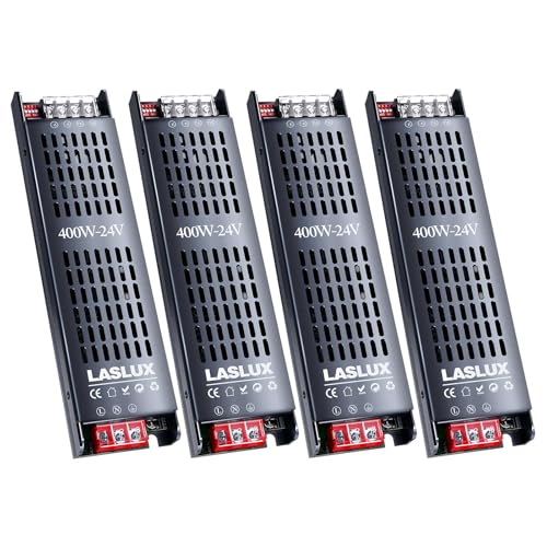 4 Stück LED Trafo 230V auf 24V 400W Dimmbar Mit Langsamer Anfang, Schaltnetzteil Transformator, Stumm Treiber Netzteil 16.6A, Driver (24V - 4PC, 400 Watt) von LASLUX