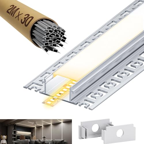 LASLUX 30 x LED Trockenbauprofil 2M Aluminium Profil Schiene Unterputz Kanal und Diffusor Aufputz für Indirekte Beleuchtung Decke LASLUX 30 x LED Trockenbauprofil 2M Aluminium Profil Schiene Unterputz Kanal und Diffusor Aufputz für Indirekte Beleuchtung Decke von LASLUX