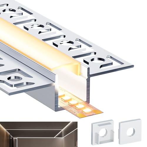 LASLUX Trockenbau LED Profil 1m – LED Trockenbauprofil Decke, Unterputzprofil Aluminium 2000×55,5×14,9 mm, passend für Streifen bis 12,9 mm LASLUX Trockenbau LED Profil 1m – LED Trockenbauprofil Decke, Unterputzprofil Aluminium 2000×55,5×14,9 mm, passend für Streifen bis 12,9 mm von LASLUX