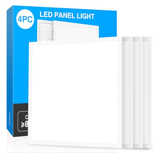 LED Deckenleuchte 59.5x59.5x3.5cm flach – 40W LED Panel mit CCT Farbtemperatur 3000K/4000K/6500K einstellbar – Deckenlampe mit integriertem Netzteil – Rasterleuchte für Büro Wohnzimmer Badezimmer (4) von LASLUX