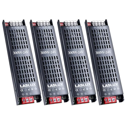 4 Stück LED Trafo 230V auf 24V 300W Dimmbar Mit Langsamer Anfang, Schaltnetzteil Transformator, Stumm Treiber Netzteil 12.5A, Driver (24V - 4PC, 300 Watt) von LASLUX
