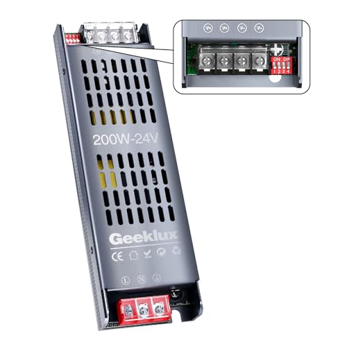 LED-Transformator 200W 8.3A, Eingang 220–240V auf Ausgang DC 24V, LED Trafo 230V auf 24V, 24V Netzteil Konstantspannung für LED Streifen, Lampen, Niedervoltbeleuchtung 200 W-24 V von LASLUX