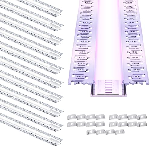 LED Trockenbauprofil 1m × 10– Alu Unterputz Profil 28x13.8mm für Streifen bis 21mm – Led unterputz profil trockenbau Aluminium Profile Schiene Kanäle Leiste Diffusor mit Abdeckung & Clips LED Trockenbauprofil 1m × 10– Alu Unterputz Profil 28x13.8mm für Streifen bis 21mm – Led unterputz profil trockenbau Aluminium Profile Schiene Kanäle Leiste Diffusor mit Abdeckung & Clips von LASLUX