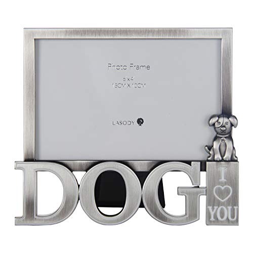 LASODY Metall-Bilderrahmen für Hundefotos, 10,2 x 15,2 cm von LASODY