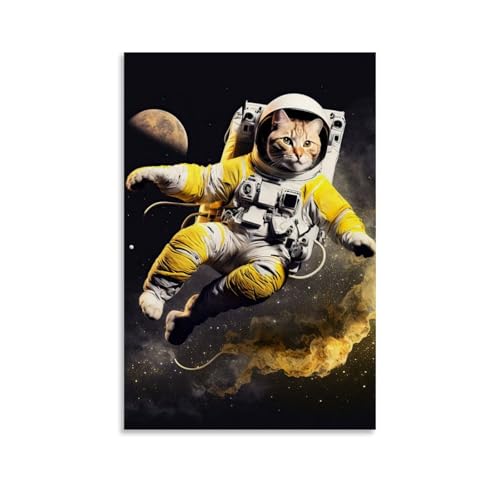 LASOQUAN Poster mit Astronautenkatze im Weltraum, dekoratives Gemälde, Leinwand, Wandposter und Kunstdruck, moderne Familienschlafzimmer-Dekoration, Poster, 30 x 45 cm LASOQUAN Poster mit Astronautenkatze im Weltraum, dekoratives Gemälde, Leinwand, Wandposter und Kunstdruck, moderne Familienschlafzimmer-Dekoration, Poster, 30 x 45 cm von LASOQUAN