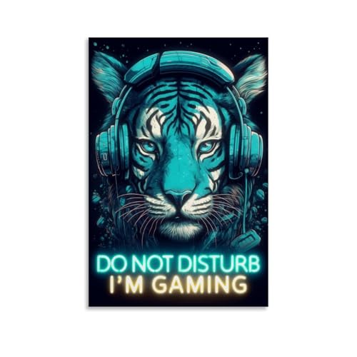 LASOQUAN Tiger Gaming Poster "Dont Disturb", dekoratives Gemälde, Leinwand, Wandposter und Kunstdruck, moderne Familienschlafzimmer-Dekoration, Poster, 60 x 90 cm LASOQUAN Tiger Gaming Poster "Dont Disturb", dekoratives Gemälde, Leinwand, Wandposter und Kunstdruck, moderne Familienschlafzimmer-Dekoration, Poster, 60 x 90 cm von LASOQUAN