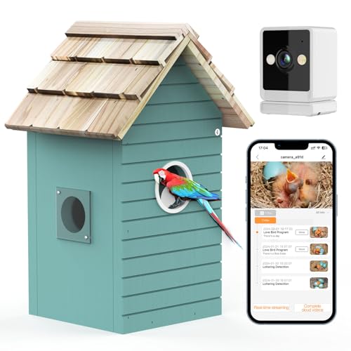 LASTO0LS Smart Bird House, Vogelfütterung mit Kamera - Ai Vogelart Identifizierung, 1080P HD Fotos, Innen 2.4G-Wi-Fi, 1.5In Fokus von LASTOOLS