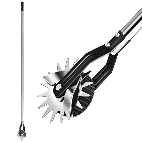 LASTOOLS Kantenschneider Rad-Rotationskantenschneider, manueller Rasenkantenschneider für Gehwege, Edelstahlgriff, verstellbare Höhe -66.7Inch von LASTOOLS
