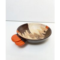 Antik Art Deco Keramik Schale, Orange-Braun , Anbietschale Vintage Antik Art Deco Keramik Schale, Orange-Braun , Anbietschale Vintage von LASTWALLFLOWER
