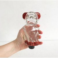 Antik Art Deco Pressglas Flasche/Hund Figur Glas Schnapsflasche Ges. Gesch., 0, 175 Ml Flakon von LASTWALLFLOWER