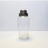 Vintage Glas Cocktail Shaker, Mit Versilberter Montur/Bar von LASTWALLFLOWER