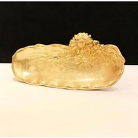 Vintage Messing Stiftablage, "Margeriten" Blumen Motiv/Ablage Schale von LASTWALLFLOWER