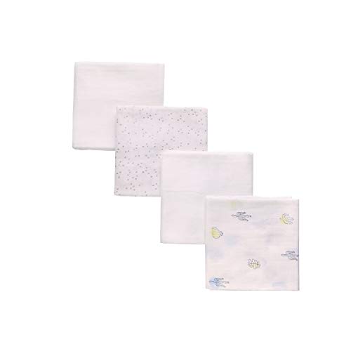LAT LEE AND TOWN Baby Mulltücher Mullwindeln Spucktücher 4er Set Musselin Stoffwindeln 80x80cm Baumwolle Mädchen Junge Unisex von Miracle Baby