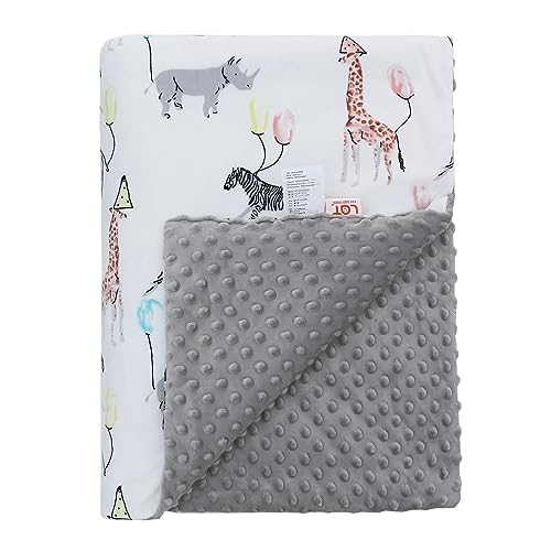 LAT Babydecke Winter mit Minky 75x100 cm - Baby Kuscheldecke Baby Decke Neugeborenen Kinderwagen Decke Kinderdecke, Elephant von LAT LEE AND TOWN