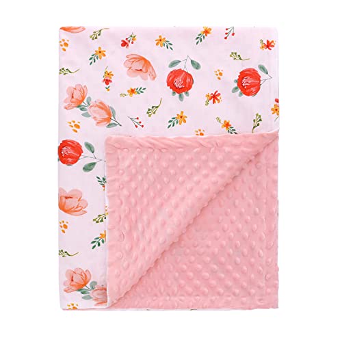 LAT LEE AND TOWN Babydecke kuscheldecke 100% Baumwolle 78x100cm, Kinder Krabbeldecke Polar Fleece Komfort, Super Weichem Baby Decke (Blumen) von LAT LEE AND TOWN