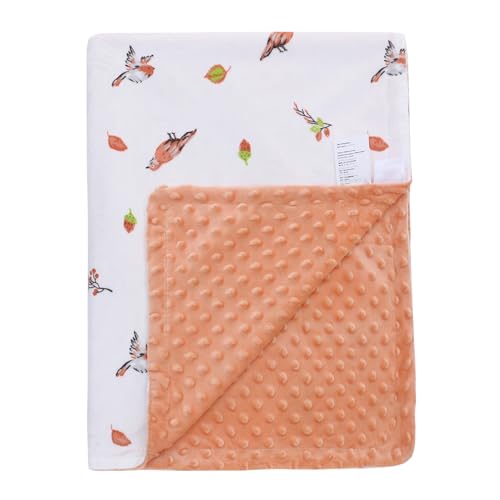 LAT Babydecke Kinderdecke mit Minky - Kuscheldecke Baby Krabbeldecke Kinderwagen Decke Unisex Baby Decke für Neugeborene Kinder, Babydecke Frühling Sommer (Birds, 110 x 150 cm) von LAT LEE AND TOWN