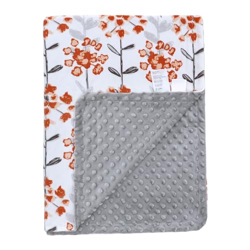 LAT Babydecke Kinderdecke mit Minky - Kuscheldecke Baby Krabbeldecke Kinderwagen Decke Unisex Baby Decke für Neugeborene Kinder, Babydecke Frühling Sommer (Red Flowers, 110 x 150 cm) von LAT LEE AND TOWN