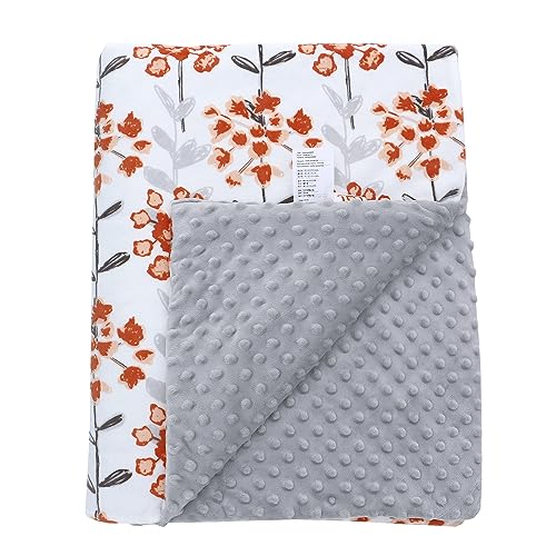 LAT Babydecke Winter mit Minky 75x100 cm - Baby Kuscheldecke Baby Decke Neugeborenen Kinderwagen Decke Kinderdecke, Flowers von LAT LEE AND TOWN