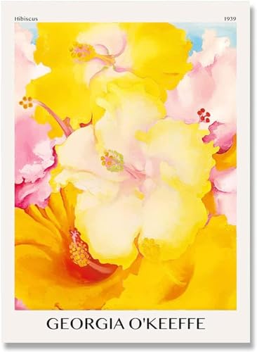 LATAFA Berühmte Georgia O'keeffe Poster und Drucke《Hibiskus》Wandkunst Georgia O'keeffe Leinwandmalerei ästhetische Bilder für Wohnkultur 40x60cmx1 Kein Rahmen LATAFA Berühmte Georgia O'keeffe Poster und Drucke《Hibiskus》Wandkunst Georgia O'keeffe Leinwandmalerei ästhetische Bilder für Wohnkultur 40x60cmx1 Kein Rahmen von LATAFA