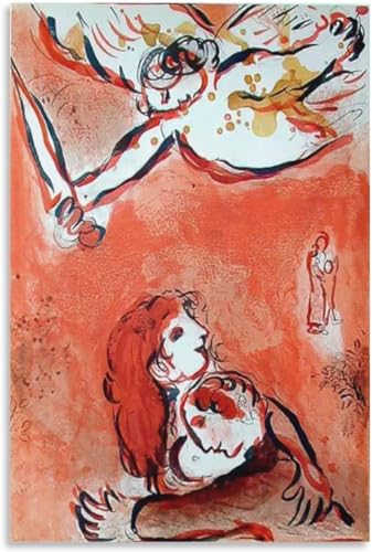 LATAFA Berühmte Marc Chagall Poster Abstrakte Kunstwerke Ausstellung Leinwand Wandkunst Marc Chagall Drucke Und Malerei Für Wohnkultur Bilder 40x60cmx1 Kein Rahmen von LATAFA