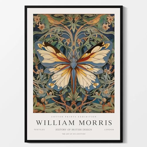 LATAFA Berühmte William Morris Poster Blumen Schmetterling Wandkunst William Morris Leinwand Gemälde William Morris Drucke Home Decor Bilder 40x60cm Kein Rahmen von LATAFA
