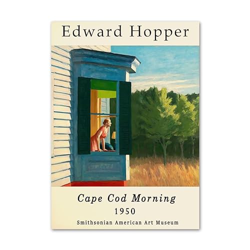 LATAFA Edward Hopper Poster Edward Hopper Landschaft Wandkunst Edward Hopper druckt abstraktes Leinwandgemälde für Wohnzimmer Dekor Bild 40x50cm Kein Rahmen von LATAFA