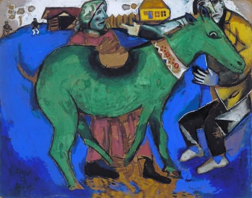 LATAFA Marc Chagall Poster und Drucke《Der grüne Esel》Wandkunst Marc Chagall Leinwandgemälde Marc Chagall Bilder für zu Hause Wanddekoration 40x60cmx1 Kein Rahmen von LATAFA