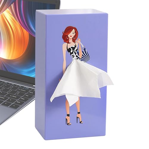 Niedliche Taschentuchbox für Mädchen – Taschentuchbox mit fliegendem Rock | Kreativer Taschentuchbox-Halter mit Deckel | Lady Rock Taschentuchbox-Abdeckung | Multifunktionaler Serviettenhalter mit sti von LATAFA