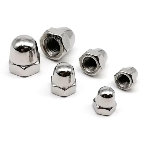 Sicherungsmuttern 5/10/100 stücke M3 M4 M5 M6 M8 M10 M12 M14 M16 304 Edelstahl Hex Acorn Mutter Kappe Dekorative Abdeckung(50pcs M6) von LATEAU