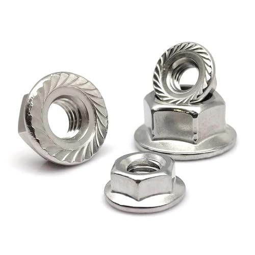 Sicherungsmuttern 5/10/25 stücke Flansch Mutter Kontermutter M3 M4 M5 M6 M8 M10 M12 Edelstahl Hexagon Hex(25pcs M4) von LATEAU