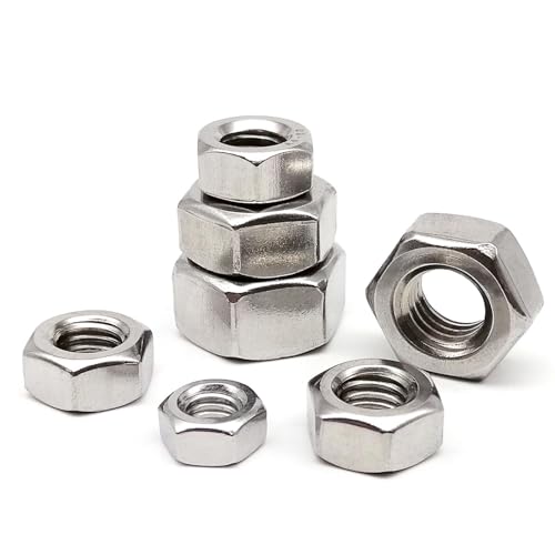 Sicherungsmuttern M2 M2.5 M3 M3.5 M4 M5 M6 M8 M10 M12 M16 M20 M24 DIN934 304 Edelstahl Sechskantmutter(25pcs M6) von LATEAU
