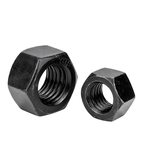 Sicherungsmuttern Schwarze Sechskantmuttern M2 M2.5 M3 M4 M5 M6 M8 M10 M12 M14 M16 M18 M20 M22 M24 M27 metrische Sechskantmuttern aus Kohlenstoffstahl(M6 25pcs) von LATEAU