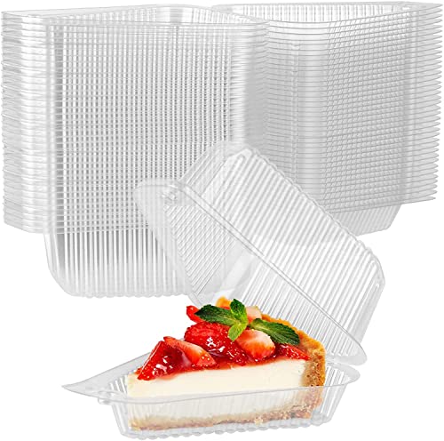 LATERN 100 Stück Tortenschachteln, 13cm x 7cm Individuelle Käsekuchenboxen Clamshell Cupcake Boxen Lebensmittelbehälter mit Scharnier aus Durchsichtigem Kunststoff mit Deckel für Salate Sandwiches von LATERN