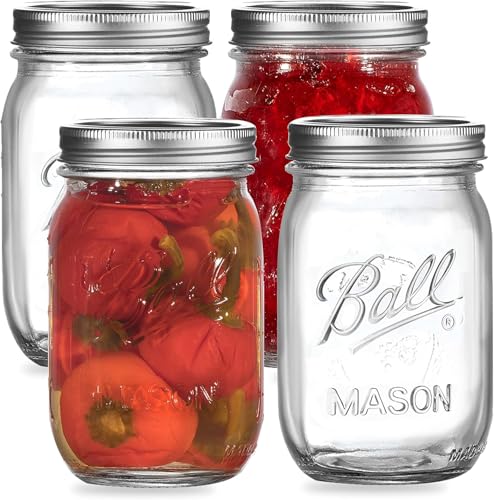 LATERN 12 Stück 16oz Weiter Öffnung Einmachgläser, 480ml Bedruckte Auslaufsicheres Einmachgläser mit Luftdichtem Deckel und Band zum Einmachen Marmelade Honig Gelee Saucen Mahlzeit Salat Joghurt LATERN 12 Stück 16oz Weiter Öffnung Einmachgläser, 480ml Bedruckte Auslaufsicheres Einmachgläser mit Luftdichtem Deckel und Band zum Einmachen Marmelade Honig Gelee Saucen Mahlzeit Salat Joghurt von LATERN