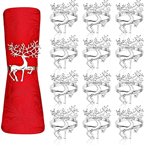 LATERN 12 Stück Weihnachten Rentier Servietten Ringes, 6CM Silber Elch Serviettenhalter Rentier Serviettenschnalle für Weihnachten Mittagessen Thanksgiving Party Urlaub Hochzeit Tischdekoration LATERN 12 Stück Weihnachten Rentier Servietten Ringes, 6CM Silber Elch Serviettenhalter Rentier Serviettenschnalle für Weihnachten Mittagessen Thanksgiving Party Urlaub Hochzeit Tischdekoration von LATERN