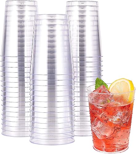 LATERN 50 Stück Wiederverwendbare Durchsichtige Plastikbecher, 300ml Trinkbecher aus Kunststoff Elegante Party Weingläser für Champagner Bier Cocktail Martini Soda Dessert (9,5 x 7,5cm) von LATERN