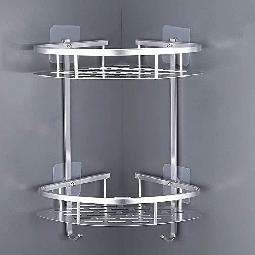 LATERN Duschregal Eckregal ohne Bohren - Aluminium Duschablage Ecke 2 Etagen, Rostfrei Eckablage Dusche Organizer Dusche Veranstalter Halter von LATERN