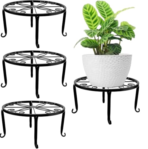 LATERN4 Stück Pflanzenständer aus Metall, 23CM Robuster Blumentopf Ständer Pflanzgefäßhalter Pflanzgefäß-Stützgestell Rostfreies Rundes Regal für Zuhause Außenbereich Terrasse Garten Dekoration LATERN4 Stück Pflanzenständer aus Metall, 23CM Robuster Blumentopf Ständer Pflanzgefäßhalter Pflanzgefäß-Stützgestell Rostfreies Rundes Regal für Zuhause Außenbereich Terrasse Garten Dekoration von LATERN