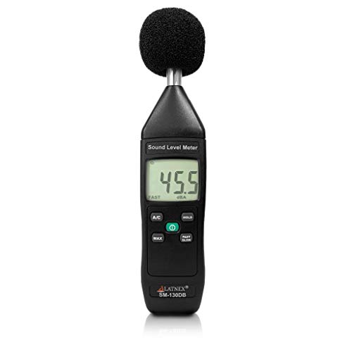 SM-130DB Digitales Dezibel-Messgerät und Schallpegelmesser Typ 2 mit Kalibrierzertifikat Messgerät für Umwelt- und mechanische Lärmmonitor - Fertigung, Büro, Klassenzimmer von LATNEX